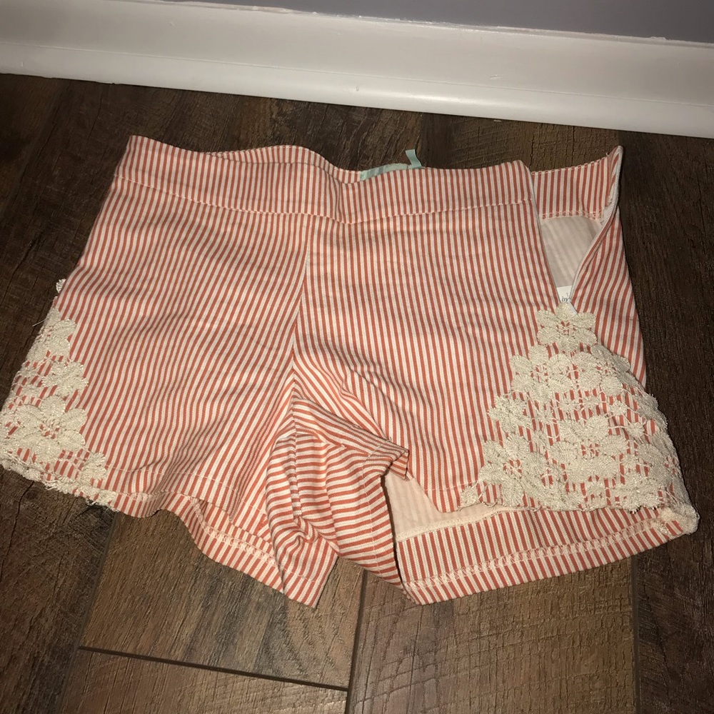 Judith March striped with lace shorts